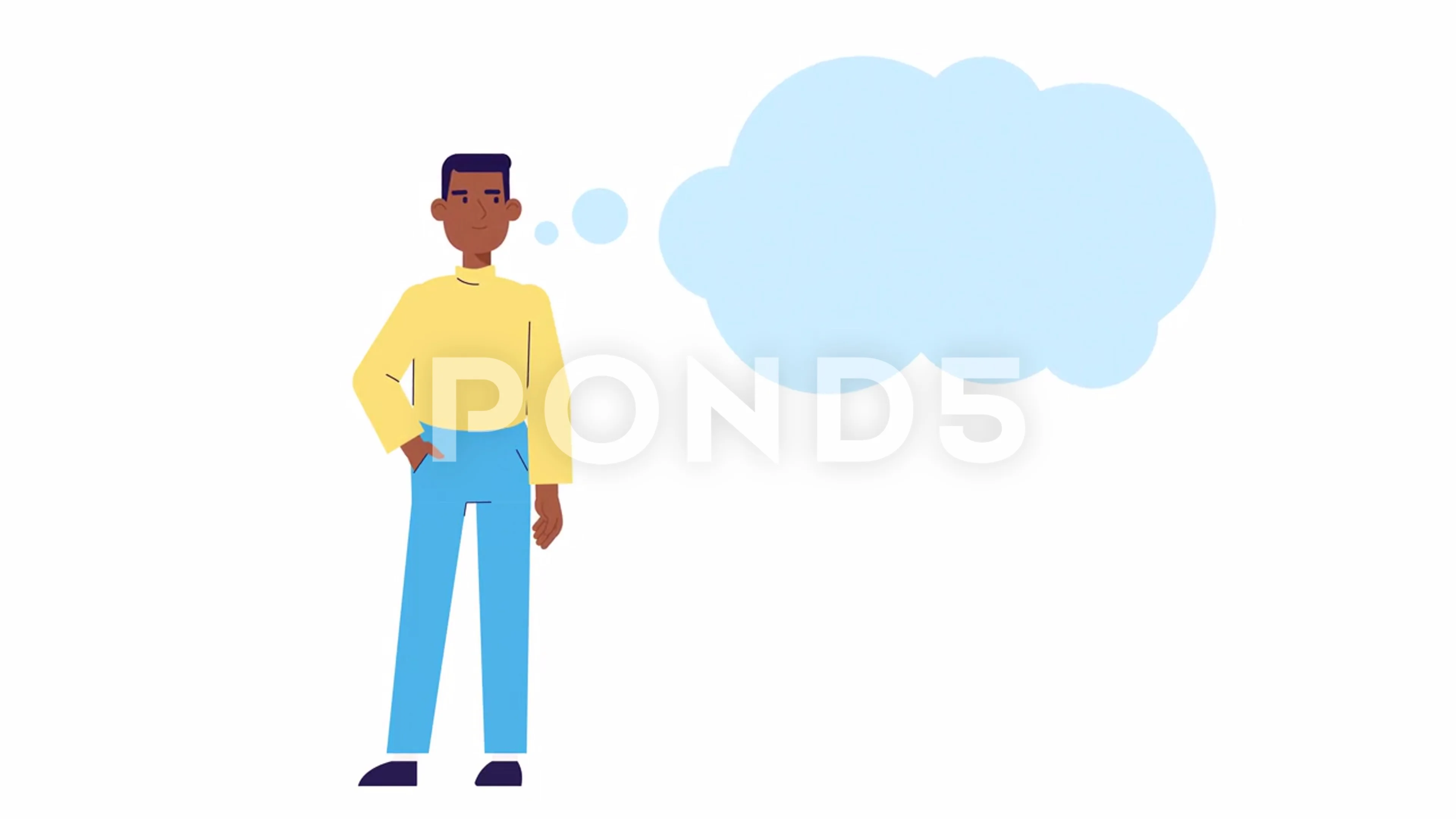 young man thinking animation. speech bub... | Stock Video | Pond5