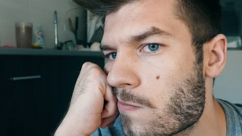 Young Man Thinking Stock Footage 89406165