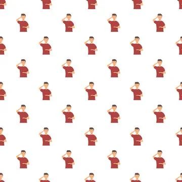 Young man thinking having idea seamless pattern Stock Illustration