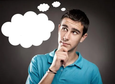Young man thinking Stock Illustration