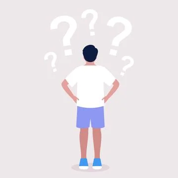 Young man thinking Stock Illustration