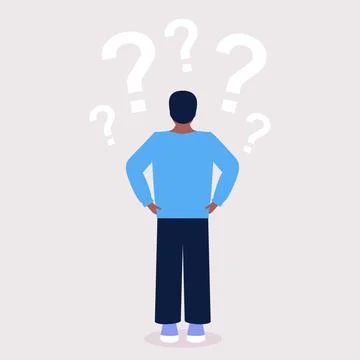 Young man thinking Stock Illustration