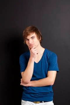 Young man thinking Stock Photos