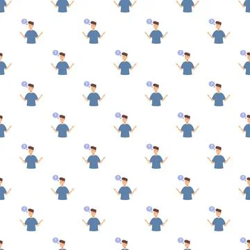 Young man thinking with question mark seamless pattern Stock-Illustration