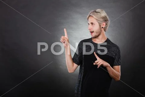 Young man thinking seek a solution Stock Photos