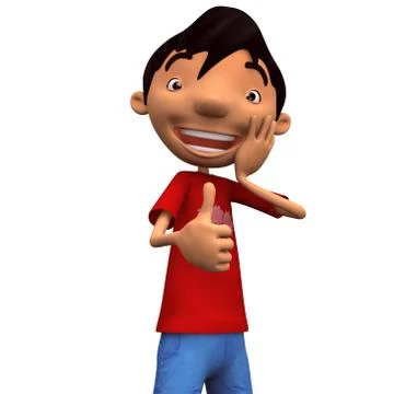 Young man with thumb up Stock Illustration