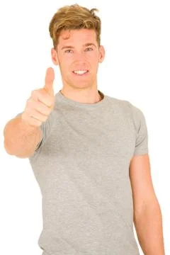 Young man with thumb up Stock Photos