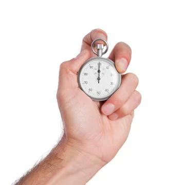 Young man with a timer 스톡 사진