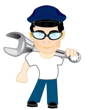 Young man with tools Stock Illustration