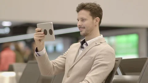 Young Man with Touchscreen Tablet PC Stock Footage 87742073