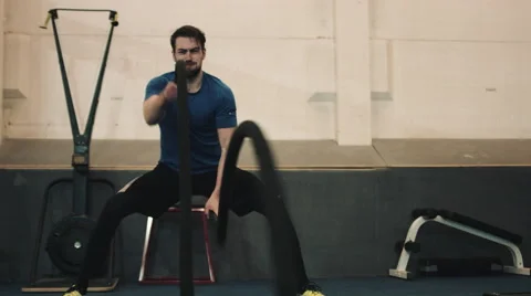 Young man training hard in bootcamp Stock Footage 63352966