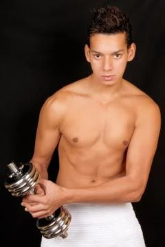 Young man training Stock Photos