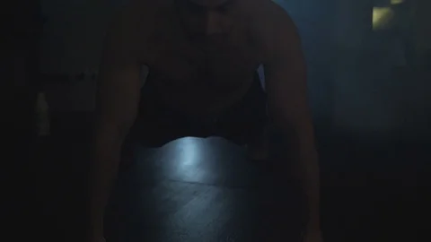 A young man is training. Training in the gym Stock Footage 84746602