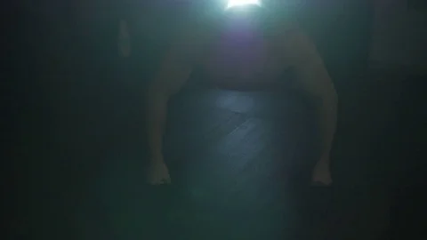 A young man is training. Training in the gym Stock Footage 84746865