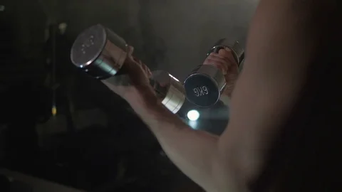 A young man is training. Training in the gym Stock Footage 84751185