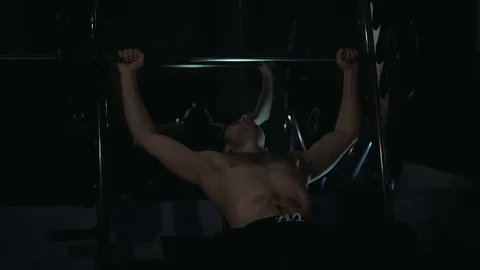 A young man is training. Training in the gym Stock Footage 84752473
