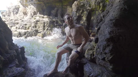 Young man on the tropical beach. Stock-Footage 212497513