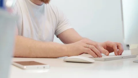 Young man typing Video stock 96491496