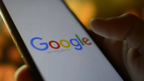 Young man use google internet on his smartphone. phone google app Video stock 171475602