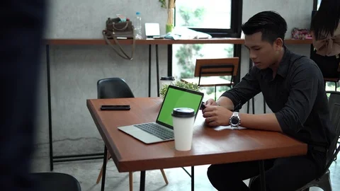 Young man used smartphone during waiting someone Stock Footage 101865084