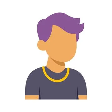 Young man user avatar with purple hair Ilustración de archivo