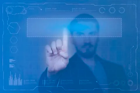 Young man using dashboard Stock Photos