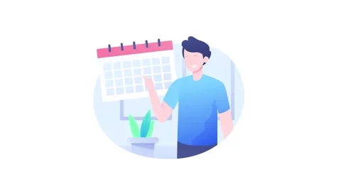 Young man using a digital calendar to organize work tasks and plan personal.. Stock-Footage 338365685