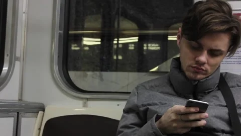 Young man is using his mobile phone Video stock 123713005