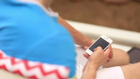Young man using his Phone Stock Footage 90521165