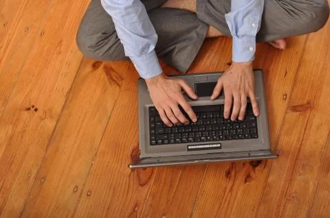Young man using laptop Stock Photos