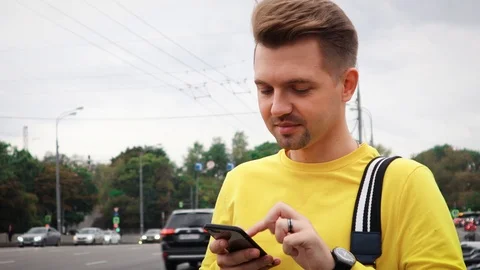 A young man using smartphone. Stock Footage 96147830