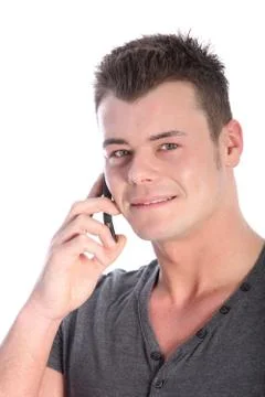 Young man using a smartphone Foto stock