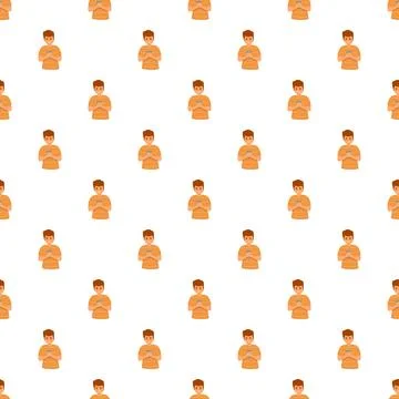 Young man using smartphone seamless pattern Stock Illustration