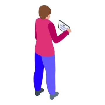 Young man using tablet, back view. Modern technology and communication Stock Illustration