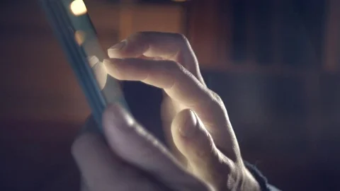 Young man using tablet pc at night. 4K UHD video Stock Footage 73059537