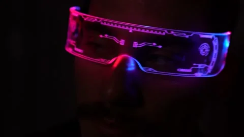 Young man is using virtual reality glasses. Stock Footage 232293946