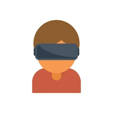 Young man using virtual reality glasses experiencing metaverse 스톡 일러스트