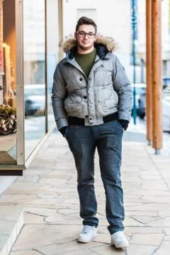 Young man walking Stock Photos