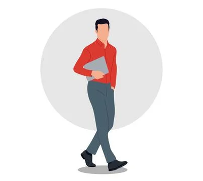 Young man walking pose Stock Illustration