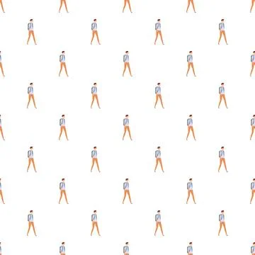 Young man walking seamless pattern background Stock Illustration