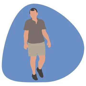 Young man walking vector illustration Stock Illustration