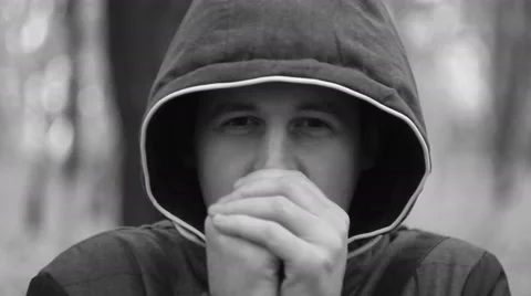 The young man warming his hands Stock Footage 68747768