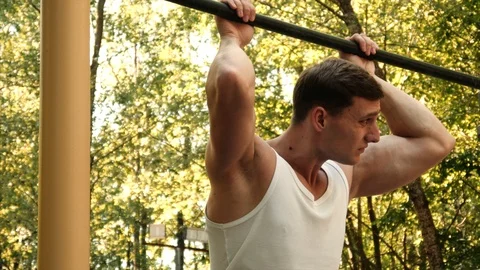 Young man warms up before workout. Stock Footage 95648485