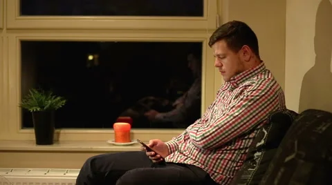 Young man was angry when he talking on phone  Stock Footage 60897475