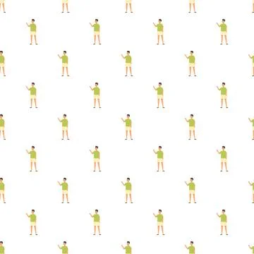 Young man waving hand repeating pattern Illustrazione stock