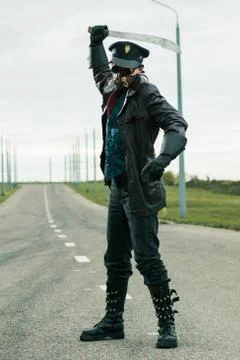 Young man weared in steampunk style Фото