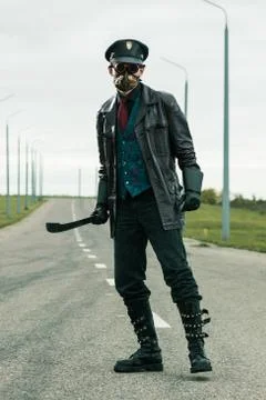 Young man weared in steampunk style Fotos Stock