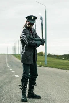 Young man weared in steampunk style Stock-Fotos