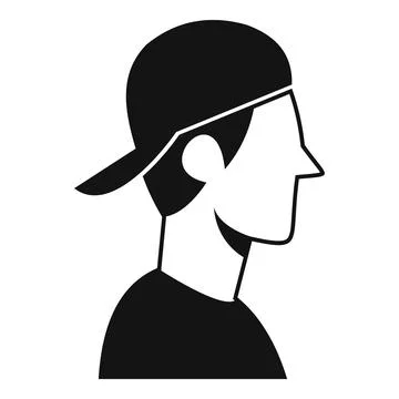 Young man wearing baseball cap profile avatar Stock Illustration