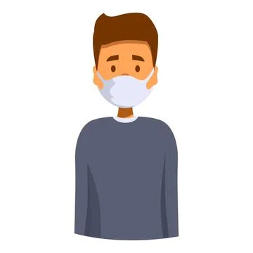 Young man wearing protective face mask during pandemic situation Stock Illustration